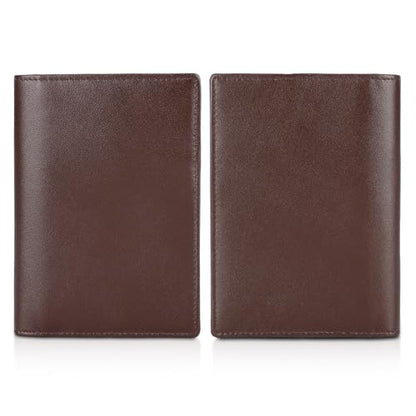 Polare Slim RFID Blocking Leather Passport Holder Travel Bifold Wallet For Men (Coffee) - color: Coffee