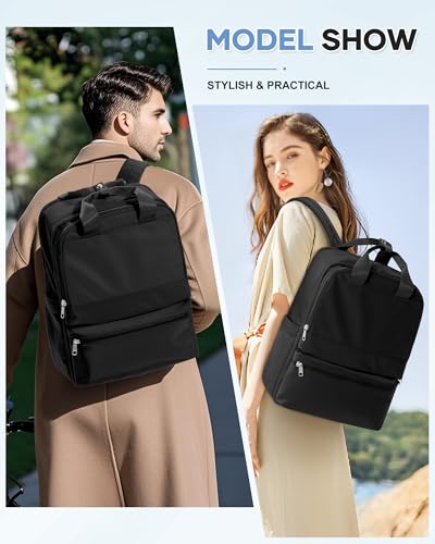 wepadre Black Travel Backpack For Women Men Airline Approved Carry On Bags For Airplanes Personal Item Bag For Airlines Waterproof Hiking Backpack College Laptop Backpack Weekender Overnight Bag - color: Black
