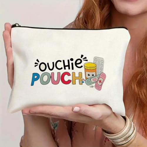 Medicine Storage Pouch with Diabetes, Medicines Bag, and Medical Supply Designs, White Canvas Zipper Cases, Multi-Use Functionality (Gift for Birthdays, Graduation, Christmas) (Style C) - style: Style C
