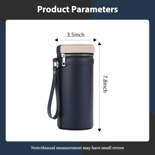 3 slots eyeglass case Leather sunglasses storage box, suitable for both men and women, Glasses Storage Holder Box - color: Blue/White