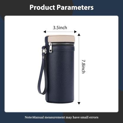 3 slots eyeglass case Leather sunglasses storage box, suitable for both men and women, Glasses Storage Holder Box - color: Blue/White