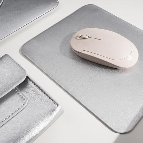 PU Leather Laptop Sleeve Compatible with New 14 inch MacBook Pro A2992 A2918,Old MacBook Pro Air 13, Surface Laptop 7th Gen 13.5, Thinkpad X1 Carbon 14 Set of 4PCS Color Silver - color: Silver, size: 14Inch Laptop