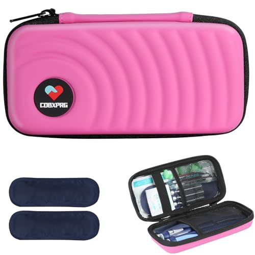 CDBXPRG Insulin Cooler Travel Case,Diabetic Cold Pack Organizer Bag with 2 Reusable Ice Packs for Insulin Pen and Other Medication Diabetic Supplies Pink - color: Pink