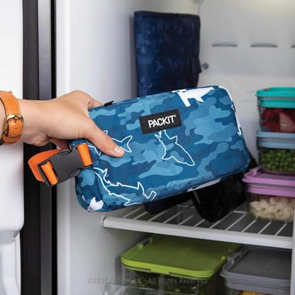 Packit, Box Snack Freezable Camo Sharks - color: Camo Sharks, size: Medium
