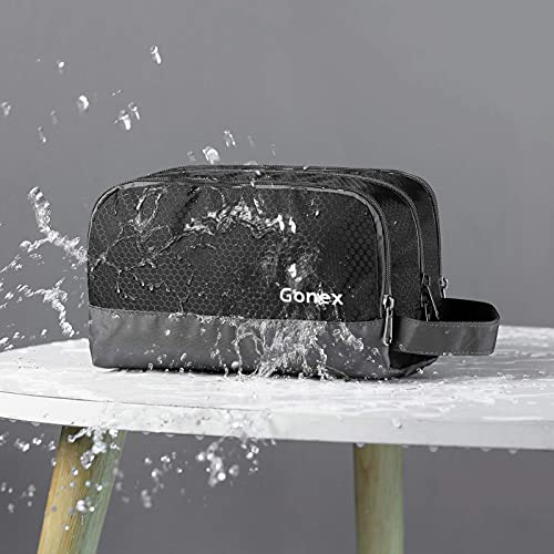 Gonex Travel Toiletry Bag Nylon, Shaving Bag Toiletry Organizer Black - color: Black