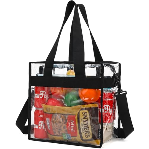 FlowFly Insulated Lunch Cooler Bag - Tote Bag Organizer for Women/Men, Clear#Black - color: Clear#Black