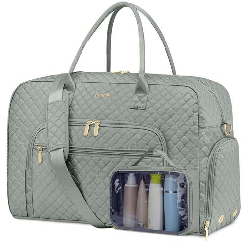 Travel Duffle Weekender Bags for Women - Weekend Bag Women with Shoe Compartment Carry On Overnight Bag with Toiletry Bag Duffel Bags Wet Pocket for Gym Hospital Bags for Labor and Delivery - color: Dark Green