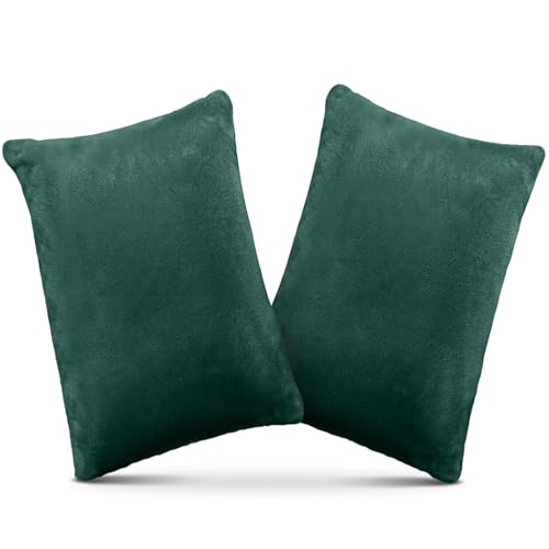 1 MIDDLE ONE 2 Pack Small Pillow, Memory Foam Mini Pillow 11 X 7 Inches for Travel, Sleeping, Nap and Neck, Knee, Lumbar Support, Tiny Cushion for Pet, Dogs (Dark Green) - color: Dark Green, size: 11x7 inch