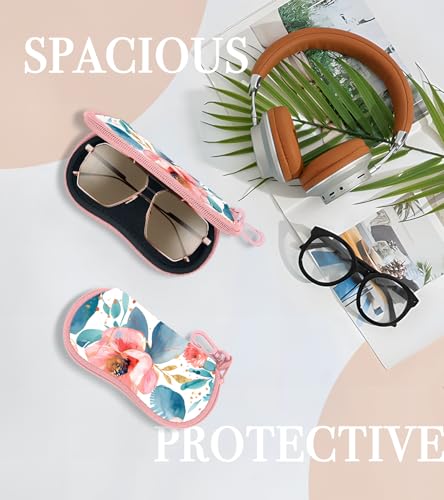 Sunglasses Case Soft Glasses Cases for Women Pouch Eyeglass Bag Eye Glass Kids Girls Sun Glasses Cute Kawaii - color: Pink Peony