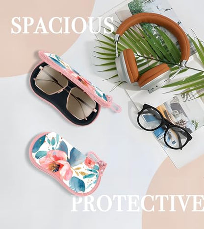 Sunglasses Case Soft Glasses Cases for Women Pouch Eyeglass Bag Eye Glass Kids Girls Sun Glasses Cute Kawaii - color: Pink Peony