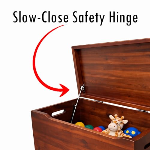 Fully Assembled, Solid Wood Storage Chest with Lid & Handles, Wooden Box, Organizer, Storage, Birthday, Gift, Blankets, Clothes, Keepsakes, Anti-Slam Hinges, 30” Professional Mahogany Finish - color: Mahogany