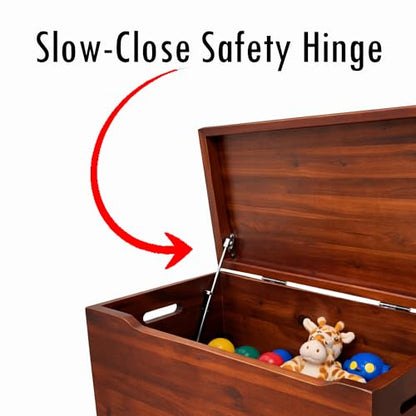 Fully Assembled, Solid Wood Storage Chest with Lid & Handles, Wooden Box, Organizer, Storage, Birthday, Gift, Blankets, Clothes, Keepsakes, Anti-Slam Hinges, 30” Professional Mahogany Finish - color: Mahogany