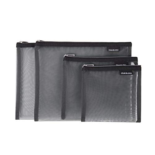 Travelon Set of 4 Mesh Pouches, Gray, 9.5 x 12.75 x 0.5 - color: Gray