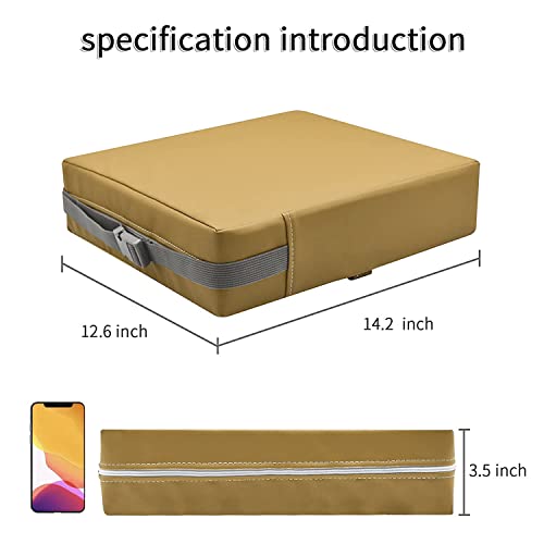 Toddler Booster Seat for Dining Table, PU Washable Double Safe Straps Non-Slip Bottom Booster Seat Dining Toddler, Portable Travel Increasing Cushion (Khaki) - color: Khaki