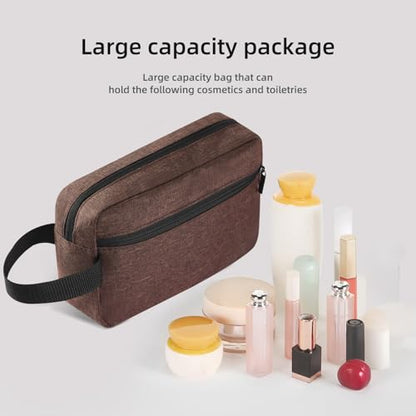 Icramsy Travel Toiletry bag Toiletry bag for women men Hanging Cosmetic bag Travel accessories for Women Men (Brown) - color: Brown