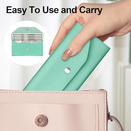 Pu Leather Cash Envelope Wallet - Reusable Cash Stuffing Wallet for Men and Women -Green - color: green