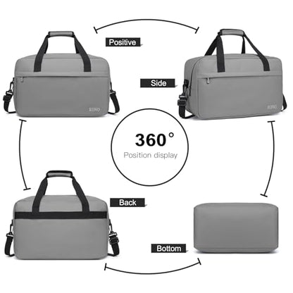 Kono Travel Duffel 20L Under Seat Carry-On Sports Tote Gym Weekender Overnight Bag - 15.75"x9.84"x7.87" Gray - color: Gray, size: M(15.75in x 9.84in x 7.87in)-20L