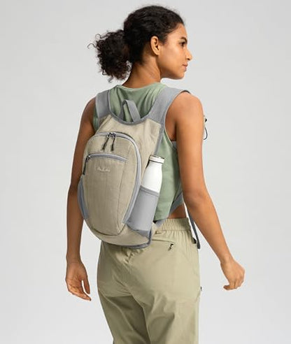 Uselike 10L Small Hiking Backpack Travel Daypack Lightweight Packable Back Pack for Women Men(Beige) - color: Beige