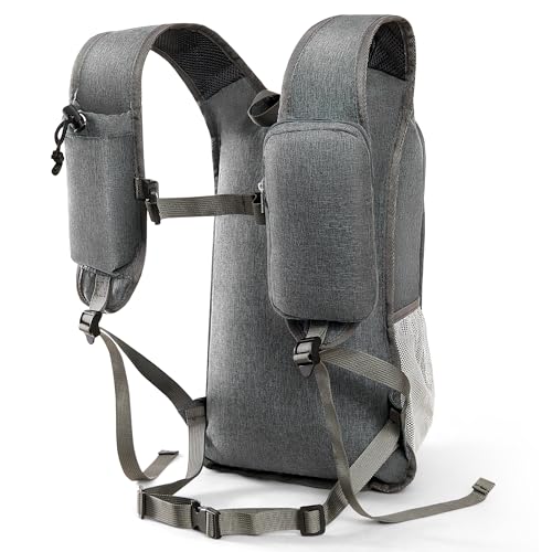Small Hiking Backpack with Detachable Front Phone Holder, Foldable Packable Back pack with Chest and Waist Strap, Lightweight Daypack for Women Men (Gray, 15L) - color: Gray