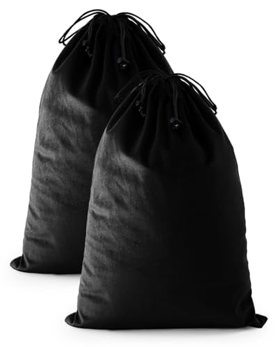 FantasyLife Shoe Bags for Travel, Washable Dust Bags for Storage & Packing, Flannel Shoe Pouch with Drawstring Closure for Purses, Handbags, Shoes & Toys (2, Black Beauty, 17.3"x12.6") - color: Black Beauty, size: 17.3"x12.6"