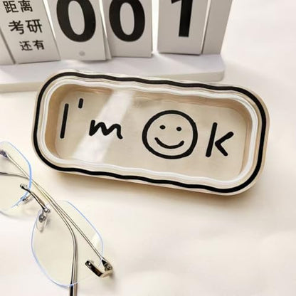 Cute hard shell bow glasses case cat transparent glasses case sunglasses glasses Size is 6.9 x 3.2 x 1.2inches - color: Case - Smiley Face