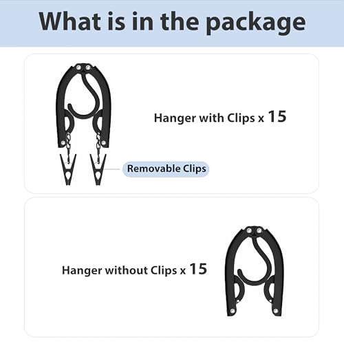 Travel Hangers, Cruise Ship Essentials Travel Essentials, Portable Cruises Must Haves 2026, Folding Hangers for Suitcase, RV Camping Airplane Europe Vacation Essential (30, Black) - color: Black