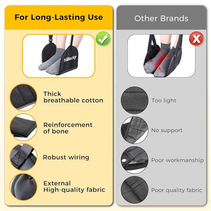 2 Pack - Foot Hammock for Plane Travel, Portable Airplane Foot Hammock with Memory Foam and Hardboard, Airplane Travel Essentials