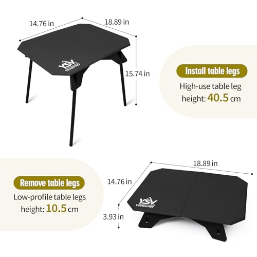 Ultralight Folding Camping Table - 2 Height Adjustable Portable Outdoor Picnic Beach Desk with Carry Bag,Compact for Backpacking,Camp,Travel,Patio - color: Black