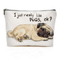 Pugs Makeup Bag Cute Dog Cosmetic Bags Pug Gifts for Pug Lovers Make Up Pouch Travel Toiletry Zipper Pouch Dog Lover Gifts for Women Mom Teen Girls Daughter Sister Friends Christmas Birthday Gift - color: Multicolor 0008