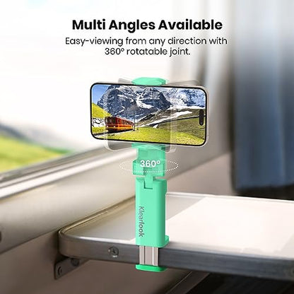 Klearlook 4 in 1 Adjustable Phone Stand - 360 Rotation Handsfree Viewing, Foldable Travel Essentials, Accessory for Flight/Home/Office - Green - color: Spring Green
