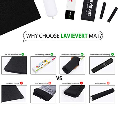 Lavievert Jigsaw Puzzle Roll Mat Puzzle Storage Saver Black Felt Mat, Long Box Package, No Folded Creases, Jigroll Up to 1,500 Pieces - Comes with A Drawstring Opening Design Bag - color: Black With a Storage Bag