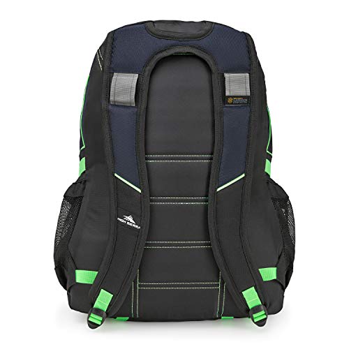 High Sierra Loop Backpack, Travel, or Work Bookbag with tablet sleeve, One Size, Midnight Blue/Black/Lime - color: Midnight Blue/Black/Lime