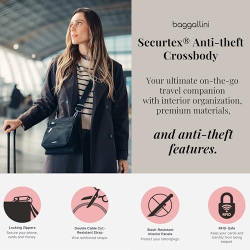 Baggallini Securtex Anti-Theft Crossbody - color: French Navy
