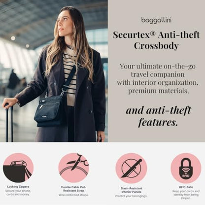 Baggallini Securtex Anti-Theft Crossbody - color: French Navy