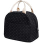 EurCross Upgraded Compact Black Lunch Bag for Girls Women,Canvas Reusable Insulated Polka Dot Lunch Tote Box Bag for Work School - color: Black Polka Dot