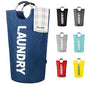Caroeas 100L Laundry Basket,Large Laundry Hamper, Laundry Bag with Padded Handles, Clothes Hamper Stands Up Well, Collapsible Free Standing Easy Storage Washing Bin (Navy Blue,100L) - color: Navy Blue, size: 100L