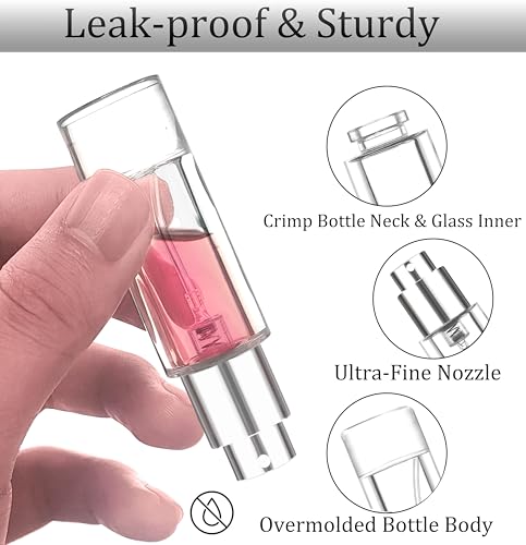 5ml Perfume Travel Refillable Bottle Perfume Atomizer, Travel Size Perfume Bottle,10pcs Glass Bayonet Mount Fragrance Atomizers for Trip, Leak-proof Cologne Sprayer Bottles - color: clear