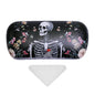PERFECTSIGHT Sunglasses Case, Large Hard Shell Glasses Case, Cute PU Leather Protective Eyeglasses Case for Women Men - color: Black Skull