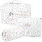 Gosect Large Makeup Bag Set, Quilted Makeup Bag, Floral Cosmetic Bag for Women, Cute Cotton Makeup Bags, Flower Travel Toiletry Organizer Bag (white) - color: BYT