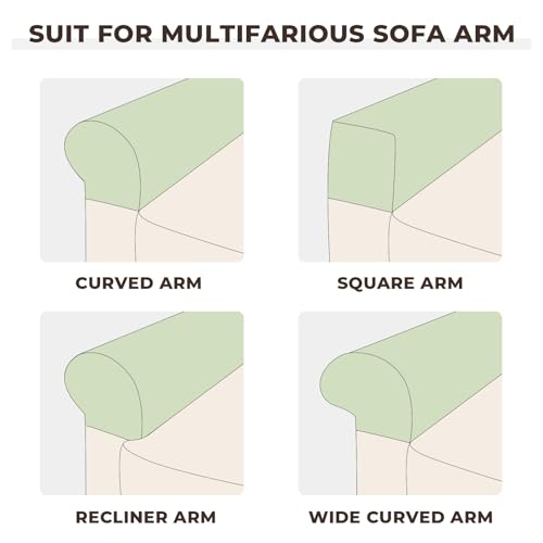 Couch Arm Covers 2 Pcs Sofa Armrest Covers Stretch Couch,Armrest Cover for Chairs Scratch-Resistant Sofa Arm Cover Armchair Slipcovers,Taupe - color: Taupe, size: 2PC Armrest Cover