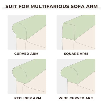Couch Arm Covers 2 Pcs Sofa Armrest Covers Stretch Couch,Armrest Cover for Chairs Scratch-Resistant Sofa Arm Cover Armchair Slipcovers,Taupe - color: Taupe, size: 2PC Armrest Cover