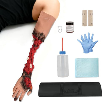Wearable Wound Packing Arm Trainer, Partial Arm Amputated Simulation Kit for Medical Training, Emergency Trauma Assessment Practice Set - style: Arm