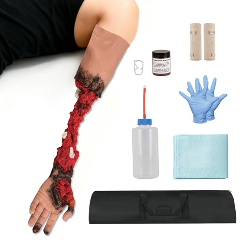 Wearable Wound Packing Arm Trainer, Partial Arm Amputated Simulation Kit for Medical Training, Emergency Trauma Assessment Practice Set - style: Arm
