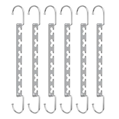 Space Saving Hangers for Clothes 6 Pack, Sturdy Metal Hangers Wardrobe Organizer, Magic Cascading Hanger, Closet Space Saver Closet Organizers and Storage