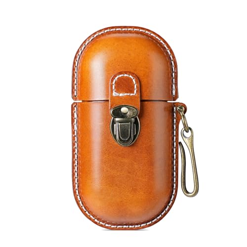 Leather eyeglass protective case - Portable travel sunglasses case - Suitable for both men and women - style: Buckle-yellow