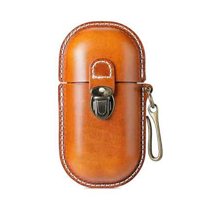 Leather eyeglass protective case - Portable travel sunglasses case - Suitable for both men and women - style: Buckle-yellow