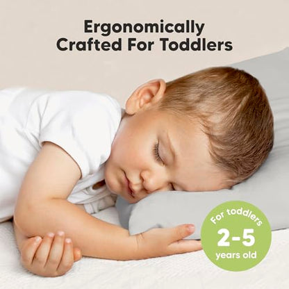 KeaBabies Organic Toddler Pillow with Pillowcase, Jumbo 14X20 - Soft Cotton Toddler Pillows for Sleeping - Machine Washable - Perfect for Travel, Toddler Bed Set (French Gray) - color: French Gray
