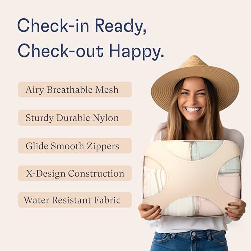 Shacke Packing Cubes for Travel 8 Set - Premium Luggage Organizer Bags - Versatile Travel Organizer for Women and Men - Optimized Packing Bags - Travel Essentials (Cream) - color: 8 Set - Cream, size: Set of 8
