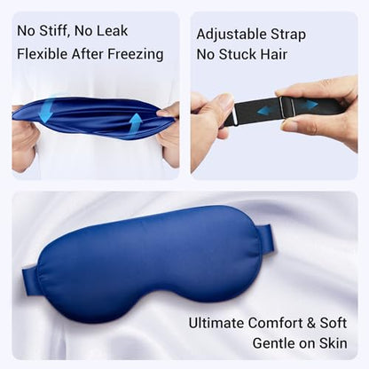 Hsa Store Eligible Items Fsa: Cold Compress for Migraines Headache Puffiness Dark Circles, Face Ice Pack for Sleep Puffy Eyes, Reusable Cooling Gel Eye Mask (Blue) - color: Blue