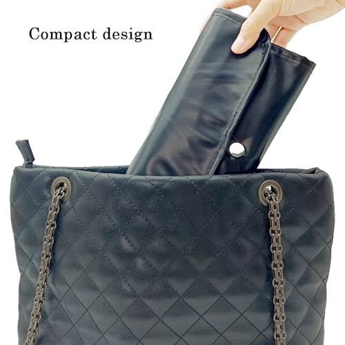 Travel Makeup Organizer, Foldable Roll-Up Cosmetic Storage Bag for Women (Black) - color: Black